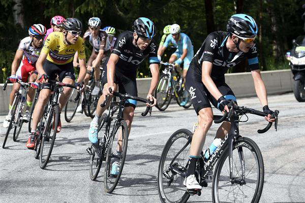 Lead group on final climbs